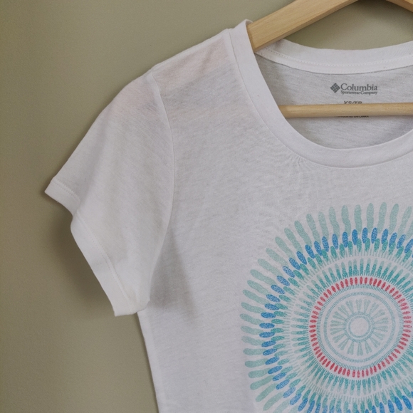 Columbia White Mandala Tee Shirt Extra Small - Picture 3 of 9